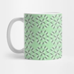 Celadon Carpenters Wheel Patchwork Pattern Mug